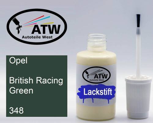 Opel, British Racing Green, 348: 20ml Lackstift, von ATW Autoteile West.
